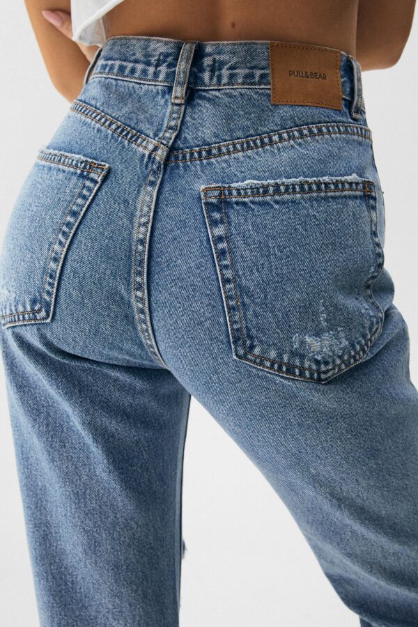 Ripped Mom Jeans - Contains Recycled Cotton - Image 3